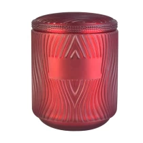 China Luxury engraving candle bottle decorative glass jars lids in bulk manufacturer