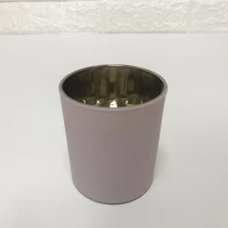 China 8oz 10oz Matte Pink Glass Candle Jars With Gold Plating manufacturer