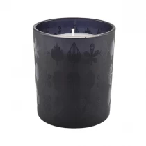China Sunny black frost glass candle holders for candle making 10oz 20oz manufacturer
