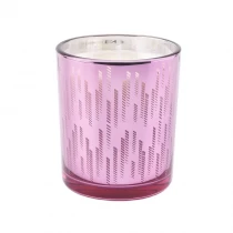 China 10oz 12oz 14oz Wholesales cylinder luxury spray pink empty glass candle jar holders manufacturer
