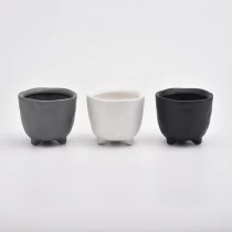 China Cool grey ceramic candle jars standing decorative candle vessel manufacturer