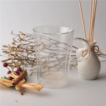 China Transparent clear Glass mugs double wall water beer cup with handle manufacturer