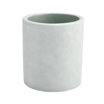 China decorative green concrete candle bowl luxury empty candle concrete candle holders manufacturer