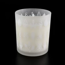 China Sunny new design white frosted luxury glass candle jar for candle making manufacturer