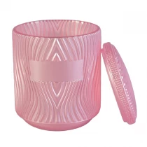 China Manufacturer logo printing cylinder glass candle jar with lids manufacturer