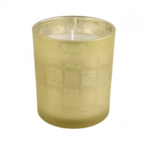 China Sunny votive empty golden frosted candle jar glass manufacturer