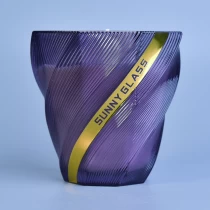 China Sunny new design decorative amber glass jar candle container manufacturer
