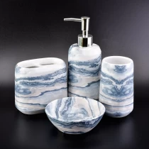 China 4ps Vintage mable ceramic bathroom accessories sets amenity hotel decor wholesale manufacturer