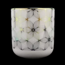 China Luxury Iridescent ceramic candle holder for candle making manufacturer