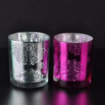 China Wholesale mercury laser glass candle jars with wooden lid manufacturer