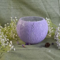 China Purple candle container round glass candle jar in bulk manufacturer