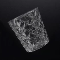China glass candle holder with lid glass jar containers for candles manufacturer