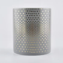 China Luxury electroplating ceramic candle holder for candle making manufacturer