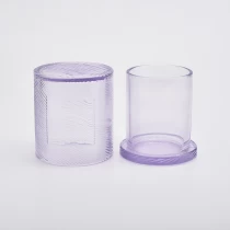 China Semi-translucent suit luxury glass candle holder with special lids manufacturer