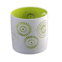 China Cylinder White frosted tealight ceramic candle jars manufacturer