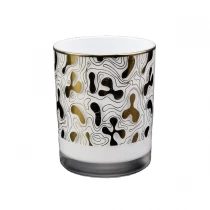 China Hot sales custom logo white luxury glass candle holder manufacturer