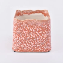 China Square glazed votive candle container tea light ceramic candle jars home decoration manufacturer