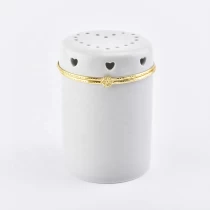 China Round shape  with heart shape Lid  Ceramic Candle Jars for Soy Candle manufacturer