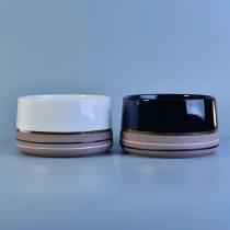 China Custom black white tea light ceramic candle container manufacturer