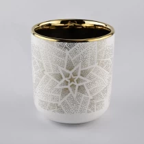 China wholesale small luxury colorful empty ceramic candle jar with lid manufacturer