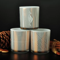 China luxury black and white candle glass jars 6oz 8oz 10oz manufacturer