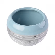 China Wholesales antique color glaze custom plating ceramic candle jars holder manufacturer
