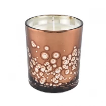 China decorative glass candle jar with candle lids gold candle vessel manufacturer