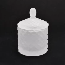 China Matte white candle cups decorative tealight glass candle jar with lid manufacturer