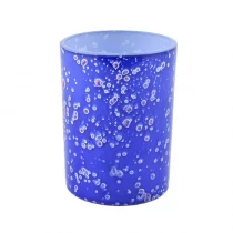 China Wholesales heat resistant blue empty cylinder glass candle jars manufacturer