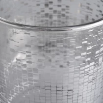 China Popular exquisite craftsmanship silver empty decorative candles glass jar with logo printing manufacturer