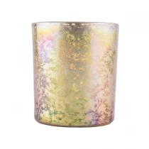 China Bulk luxury votive custom finish cylinder gold candle glass holders manufacturer