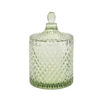China Hot sales luxury custom decorative glass candle holder with lid manufacturer