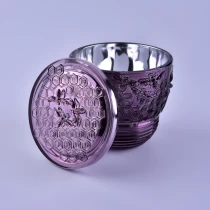 China Wholesales bee customized glass candle jar with lid manufacturer