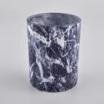 China marble effect glass vessels for candles manufacturer