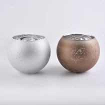 China wholesale handmade glass ball shape glass candle holder home decor manufacturer