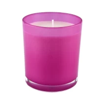 China transparent candle jars candle holder luxury ombre pink candle jar with lid manufacturer
