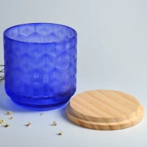 China New design decorative glass candle jars with lids suppliers manufacturer
