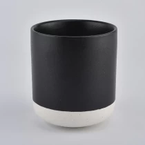 China Stitching color 400ml ceramic candle holder manufacturer