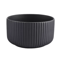 China 440ml  black ceramic cylinder candle jar empty home decoration for wholesale manufacturer