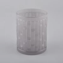 China Factory Candle Holder ,Embossed Glass Vessel for Candle manufacturer