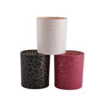 China 440ML Popular luxury wholesale special spraying glass candle holder for wedding manufacturer