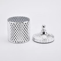 China Electroplating silver home decoration candle vessel with lid manufacturer
