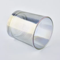 China colorful iridescent white 10oz glass candle jars wholesale manufacturer