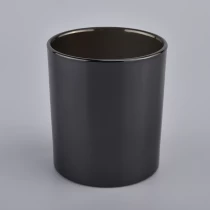 China Luxury matt black glass candle holder for candle making manufacturer