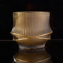 China Hot sales custom luxury gold glass candle jar for home decor manufacturer