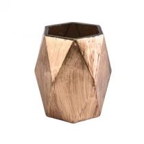 China Sunny diamond Polygon tealight luxury custom glass candle jar holders manufacturer