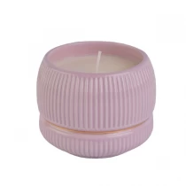 China Sunny hot sales pink tea light ceramic candle jars in bulk 10oz manufacturer