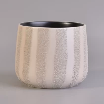 China Bead point glaze ceramic candle holder round candle jar wholesale manufacturer