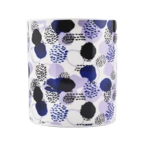 China 400ML  cylinder  ceramic spring wholesale candle holder for home decoration manufacturer
