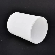 China Decorative 350ml Matte White Glass Jars For Candle Making manufacturer